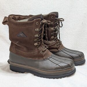 Rocky Mens 10 Brown Leather Insulated Hunting Winter Duck Boots 7758 Steel Shank